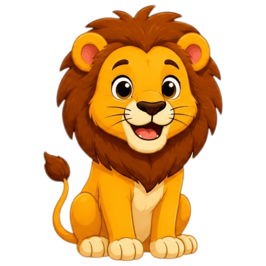 Lion animal flash card for kids