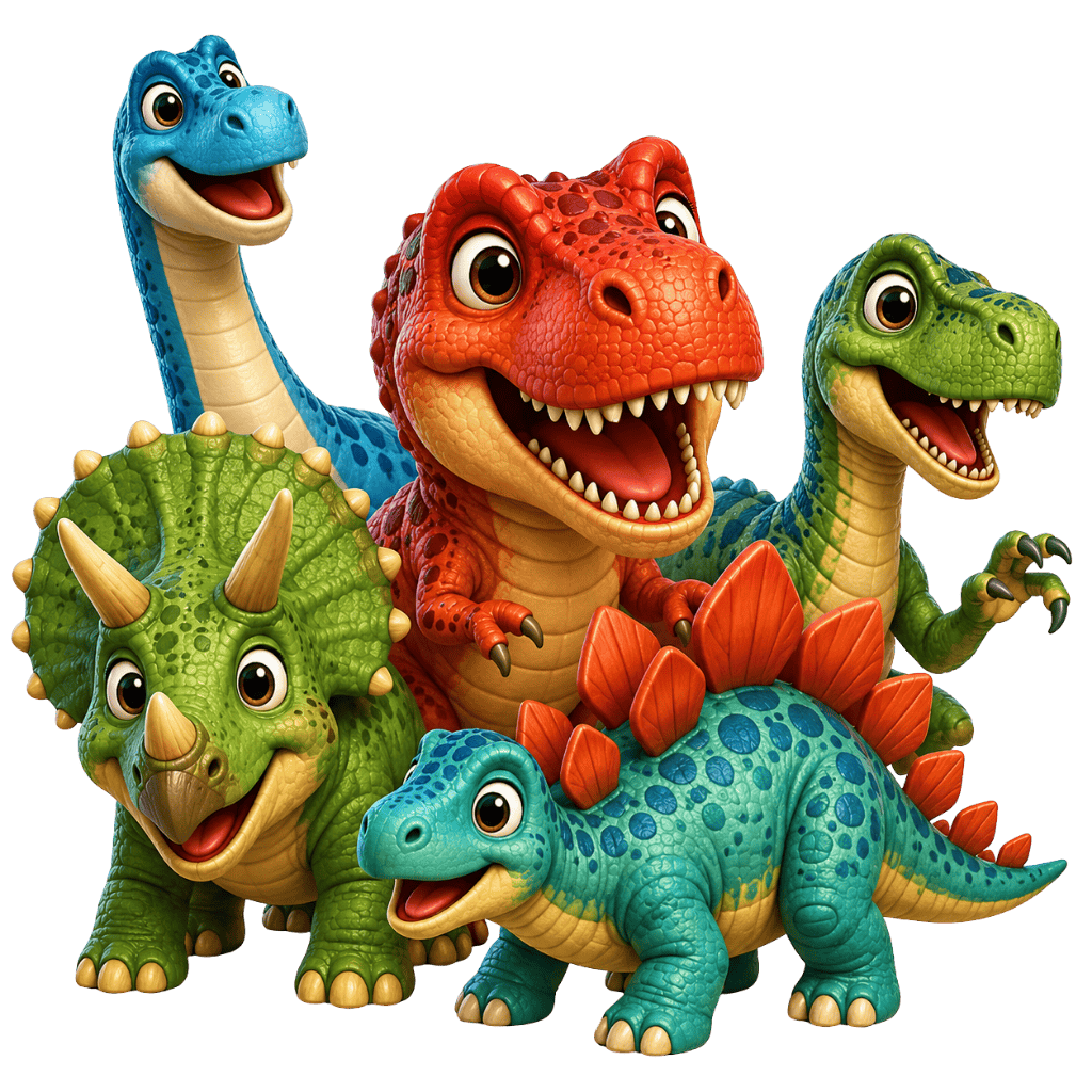 Dinosaur flash cards in a kids learning app