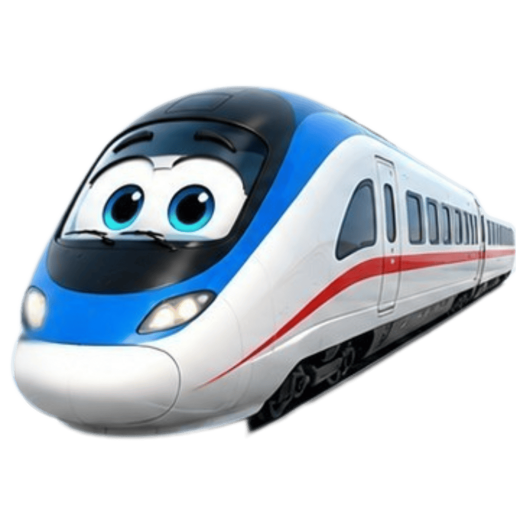 Bullet train flash card for children