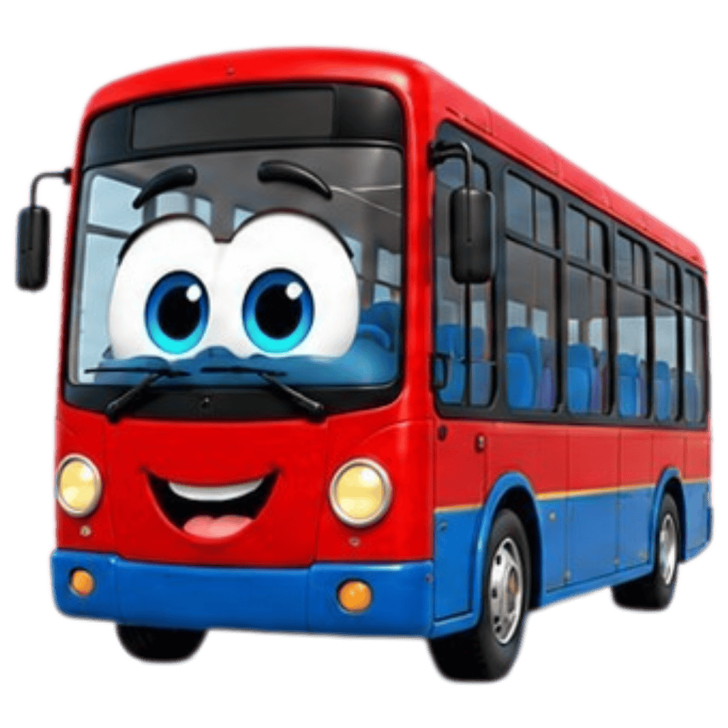 Bus vehicle flash card for kids